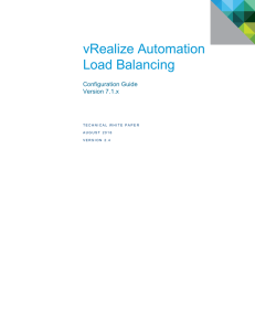 vRealize Automation Load Balancing