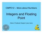 Integers and Floating Point
