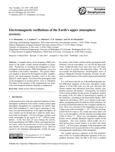 Electromagnetic oscillations of the Earth`s upper atmosphere (review)