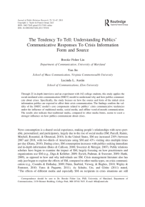The Tendency To Tell: Understanding Publics` Communicative