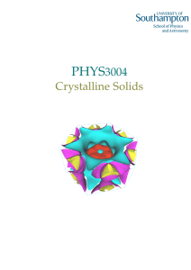 PHYS3004: Crystalline Solids, Lecture Notes
