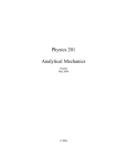Physics 201 Analytical Mechanics