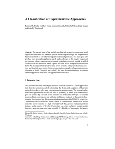 A Classification of Hyper-heuristic Approaches