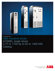 ABB industrial drives ACS880, single drives 0.75 to 1700 hp (0.55 to