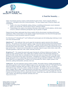 A Need for Security. - Simpson Security Papers