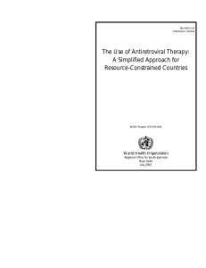 The use of antiretroviral therapy: A simplified approach for resource