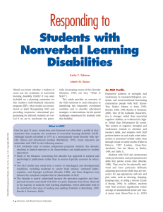Responding to Students with Nonverbal Learning
