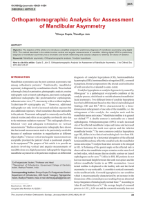 Orthopantomographic Analysis for Assessment of Mandibular