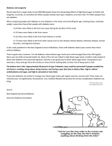 Diabetes and Longevity Recent data from a large study of over