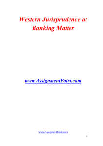 Western Jurisprudence at Banking Matter www.AssignmentPoint