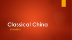 Classical China Dynasties