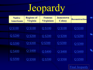 Virginia Studies Jeopardy 4