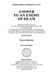 answer to an enemy of islam