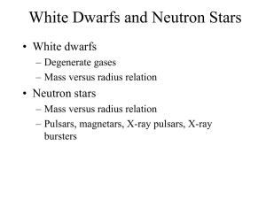 White Dwarfs and Neutron Stars