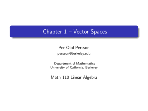 Chapter 1 – Vector Spaces