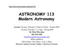 ASTRONOMY 113 Modern Astronomy