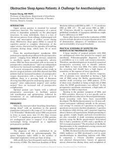 Obstructive Sleep Apnea Patients: A Challenge for