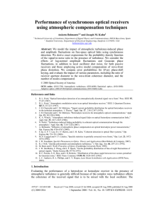 Performance of synchronous optical receivers using atmospheric