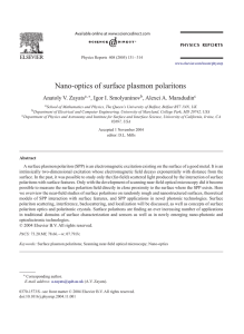 Nano-optics of surface plasmon polaritons