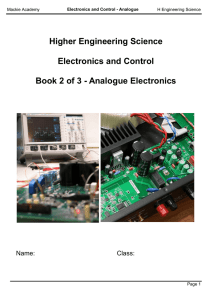 Higher Engineering Science Electronics and Control Book 2 of 3