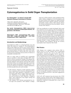 Cytomegalovirus in Solid Organ Transplantation