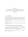 Lecture 32 The prediction interval formulas for the next observation
