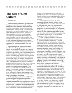 The Rise of Deaf Culture - University of Hawaii at Hilo