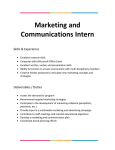 Marketing and Communications Intern