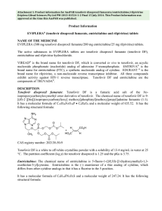 Emtricitabine / rilpivirine / tenofovir disoproxil fumarate