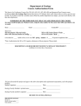 Department of Zoology Course Authorization Form