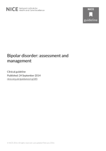Bipolar disorder: assessment and management