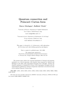 Quantum connection and Poincare19 e-