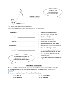QUADRILATERALS Perimeter of Quadrilaterals