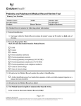 Pediatric and Adolescent Medical Record Review