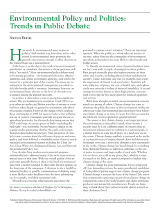 Environmental Policy and Politics: Trends in Public Debate