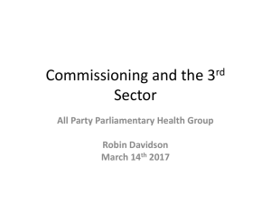 Commissioning and the 3rd Sector