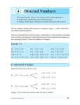 4 Directed Numbers