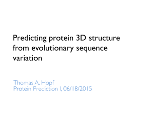 Predicting protein 3D structure from evolutionary sequence variation
