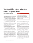 What is an Evidence-Based, Value-Based Health Care