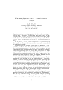 How can physics account for mathematical truth? - Philsci