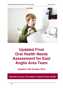 Oral Health Needs Assessment for East Anglia