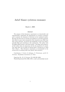 Azbelj#Kaner cyclotron resonance - E16