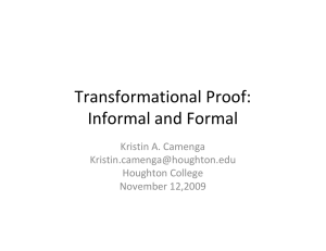 Transformational Proof: Informal and Formal