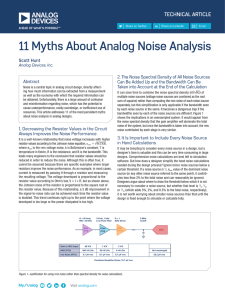 11 Myths About Analog Noise Analysis