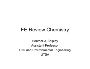 FE Review Chemistry - UTSA College of Engineering