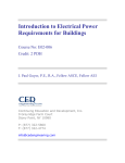 Introduction to Electrical Power Requirements for