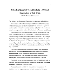 Schools of Buddhist Thought in India - A Critical