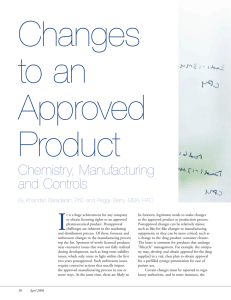Changes to an Approved Product - Regulatory Affairs Professionals
