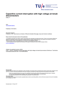 Capacitive current interruption with high voltage air