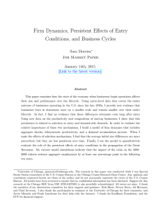 Firm Dynamics, Persistent Effects of Entry Conditions, and Business